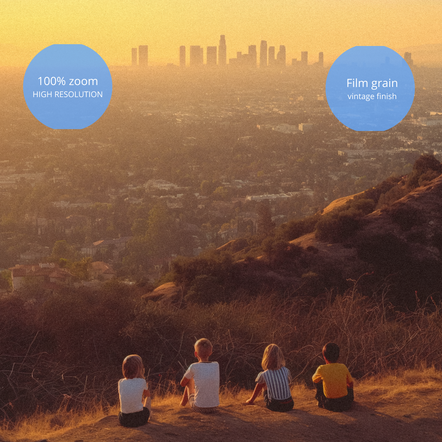 Los Angeles poster - Hollywood hills view