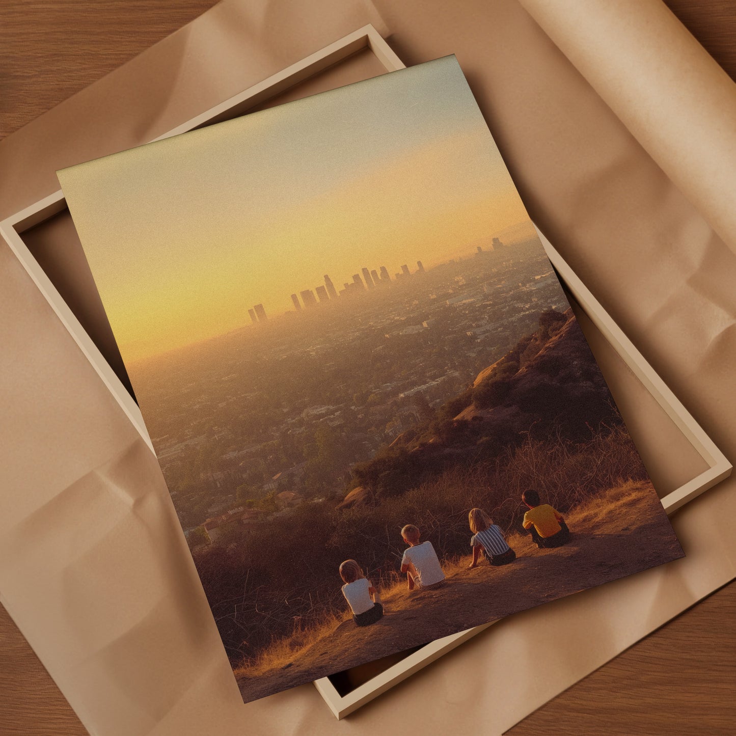 Los Angeles poster - Hollywood hills view