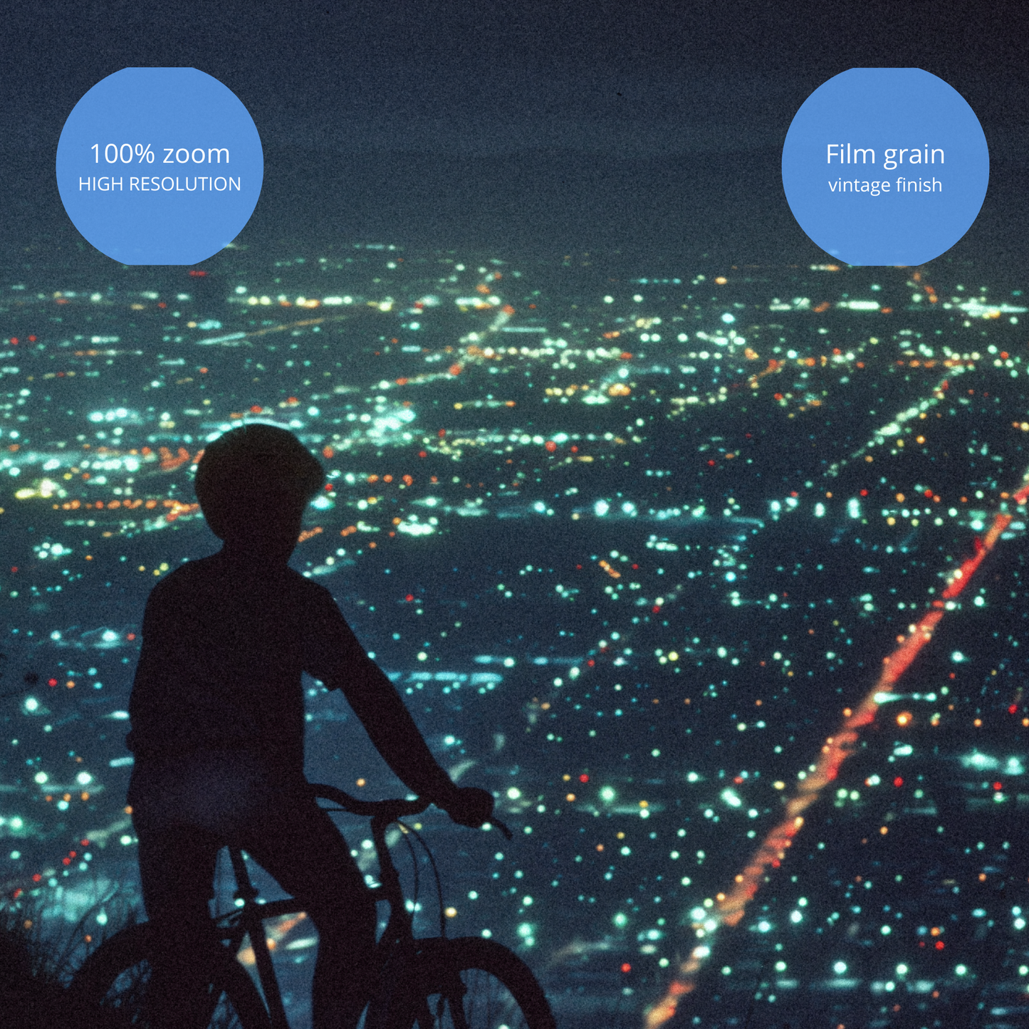 Los Angeles Poster - Night bike ride