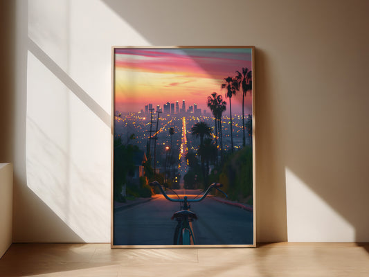 Los Angeles Poster - Nostalgia Bike