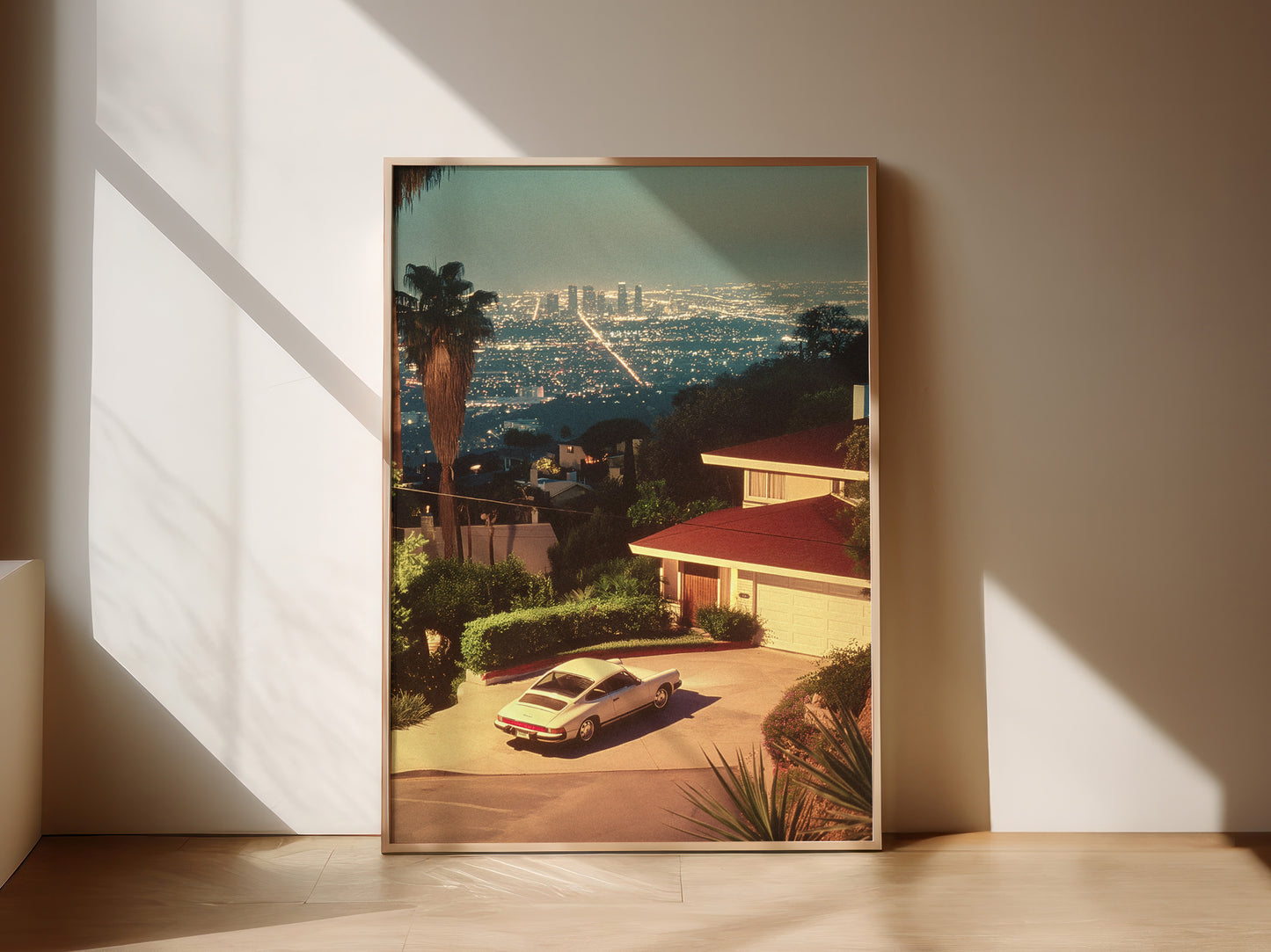 Los Angeles Poster - Hollywood hills night